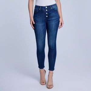 Seven7 High Rise Button Front Ankle Skinny Jeans